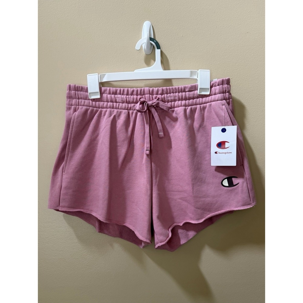 Champion Women's French Terry Pull-On Cut-Off Hem Shorts - Pink Size: M NWT